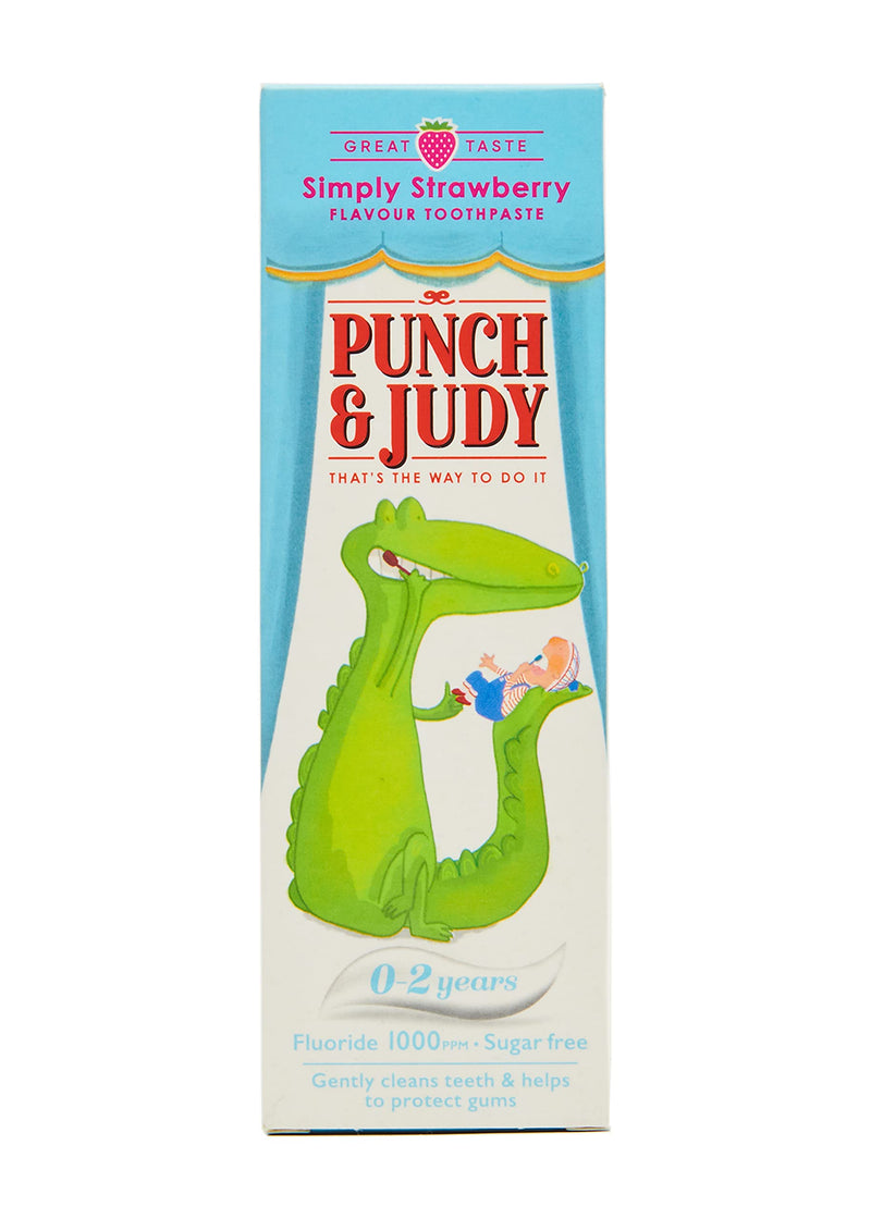 [Australia] - Punch & Judy - Baby Strawberry Flavour Toothpaste for 0-2 Years - Multipack, Sugar Free, Fluoride 1000ppm (3x50ml) 50 ml (Pack of 3) 