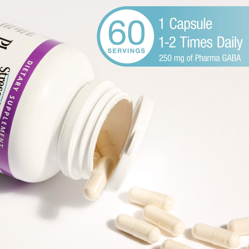 [Australia] - Stress-Relax Pharma GABA 250 mg by Natural Factors, Non-Drowsy Stress Support for Relaxation and Mental Focus, 60 Vegetarian Capsules, 60 Capsules 