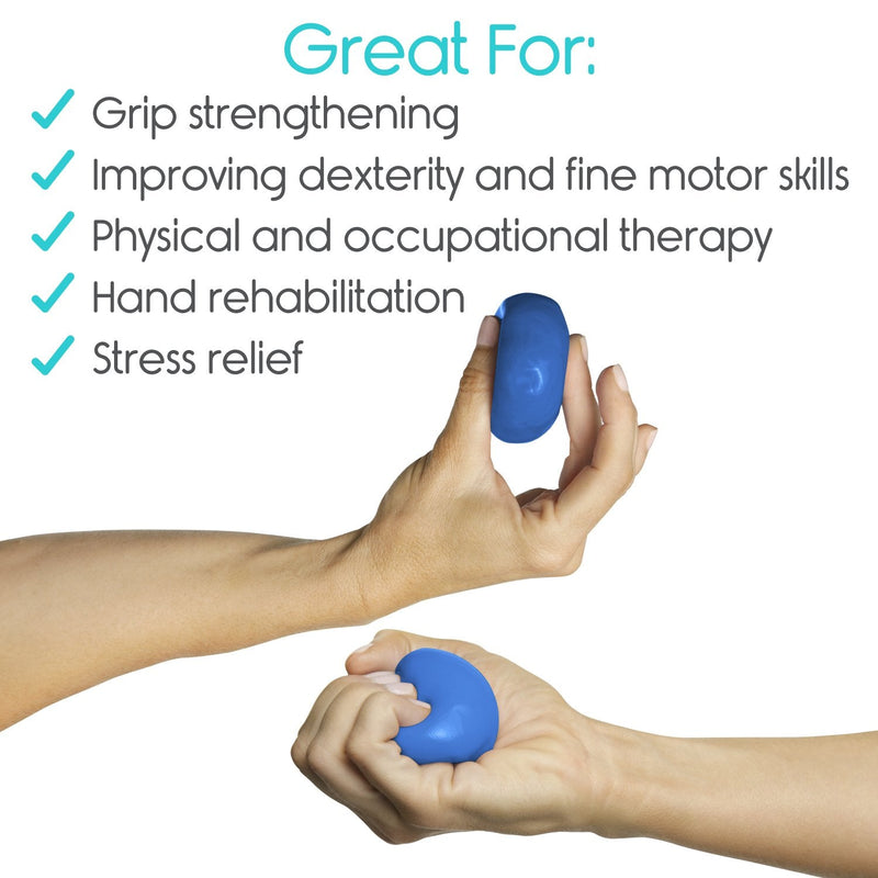 [Australia] - Vive Therapy Putty, Occupational Hand Tools (2 Pack) - Sensory Stress Relief - for Physical Exercise, Finger Pain, Grip Strength, Rehab, Arthritis, Adults, Forearms, Fidgeting, Motor Skills Blue (Medium) 