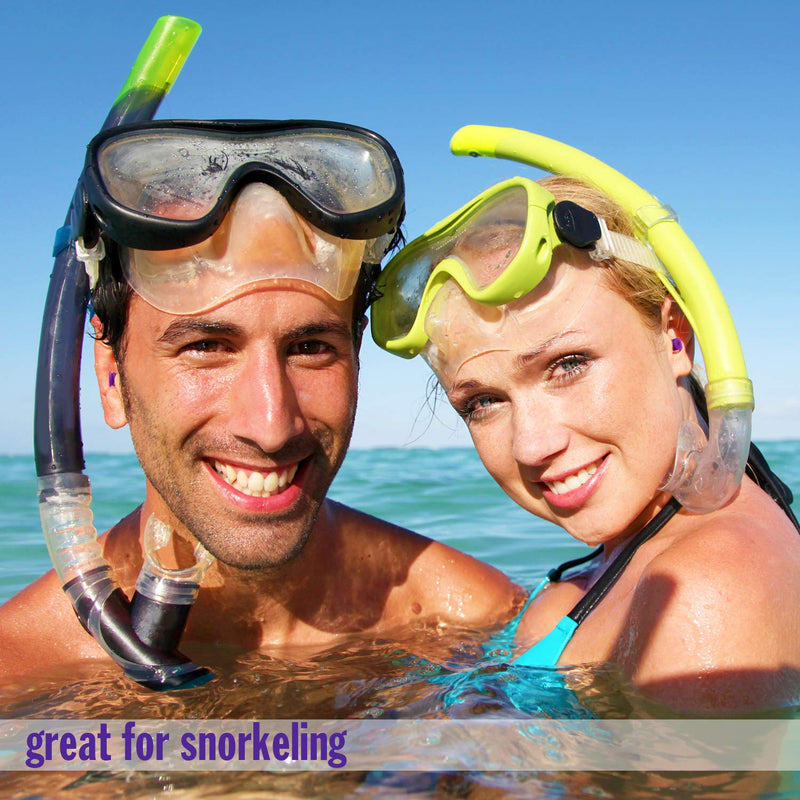 [Australia] - Mack's AquaBlock Swimming Earplugs - Comfortable, Waterproof, Reusable Silicone Ear Plugs for Swimming, Snorkeling, Showering, Surfing and Bathing 1 Pair - Purple 