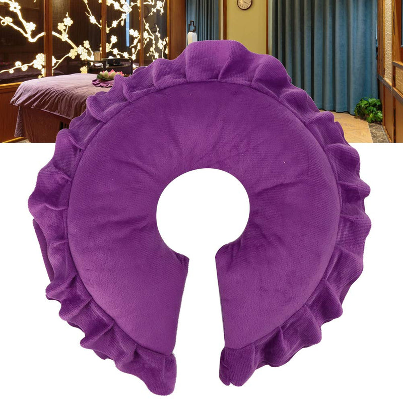 [Australia] - Face Pillow U-shaped Neck Support Cushion Massage Bed Face Pillow Spa Salon Massage Table Cradle Pillow Napping Cushion Soft Beauty Skin Care Travel Flight Head And Neck(Purple) 