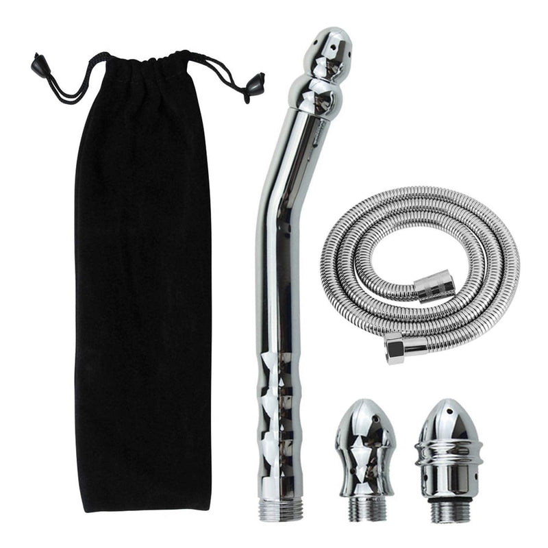 [Australia] - Metal Enema Handheld Shower, Shower Enema 3 Heads Nozzle System for Colonic Cleanse Kit - with 150CM Hose and Water Tank Hook (2 Style) 