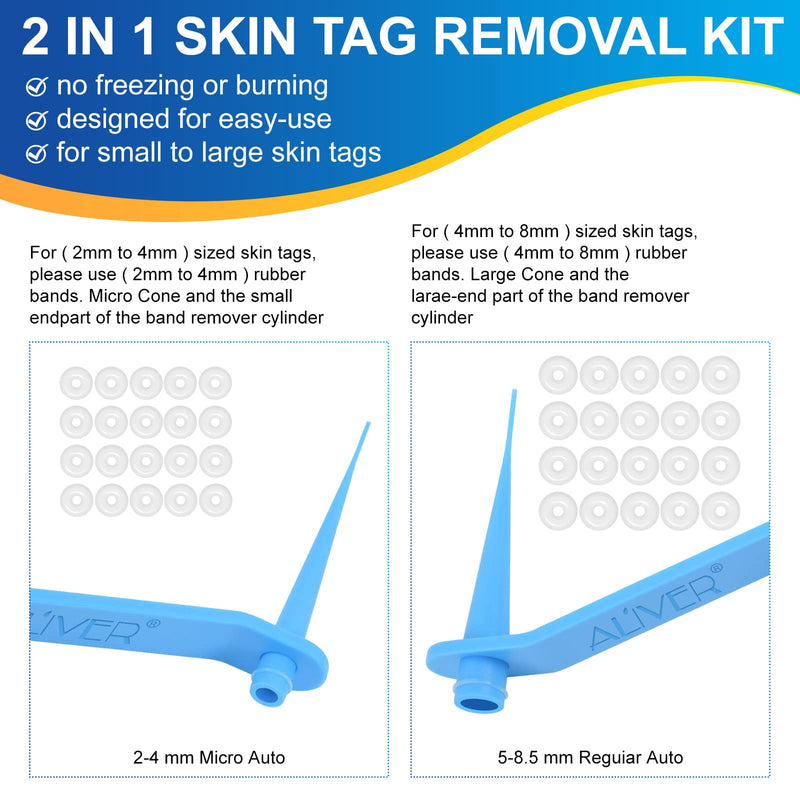 [Australia] - 2 in 1 Skin Tag Remover Kit,Easy to Use for 2-7mm Skin Tag Face Care Mole Wart Tool Skin Tag Removal Patches,Fast Effective & Safe Painless 