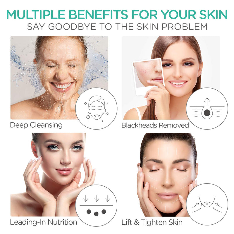 [Australia] - VOYOR Facial Skin Scrubber, Blackhead Remover Facial Pore Cleaner, Face Skin Spatula with 3 Modes, Acne Comedones Extractor CP100 (White) White 