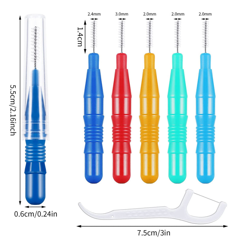 [Australia] - 40 Pcs Interdental Brushes, Dental Floss Brush Toothpick Brushes Teeth Brushes Floss Sticks Flossing Brushes Hygiene Brushes with 10 Pcs Dental Floss Sticks for Cleaning Tooth 