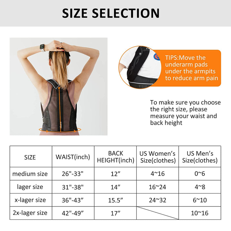 [Australia] - Posture Corrector for Women and Men Under Clothes,Breathable Back Brace with Replaceable Support Plates, Adjustable Back Straightener for Neck, Shoulder and Back Pain Relief(Medium) Medium 