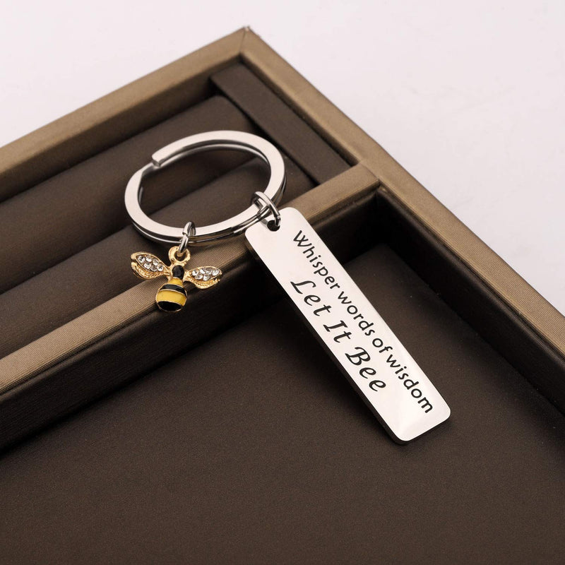 [Australia] - CHOORO Bee Gift Bee Jewelry Whisper Words of Wisdom Let It Bee Keychain Inspirational Gift for Woman Best Friend 