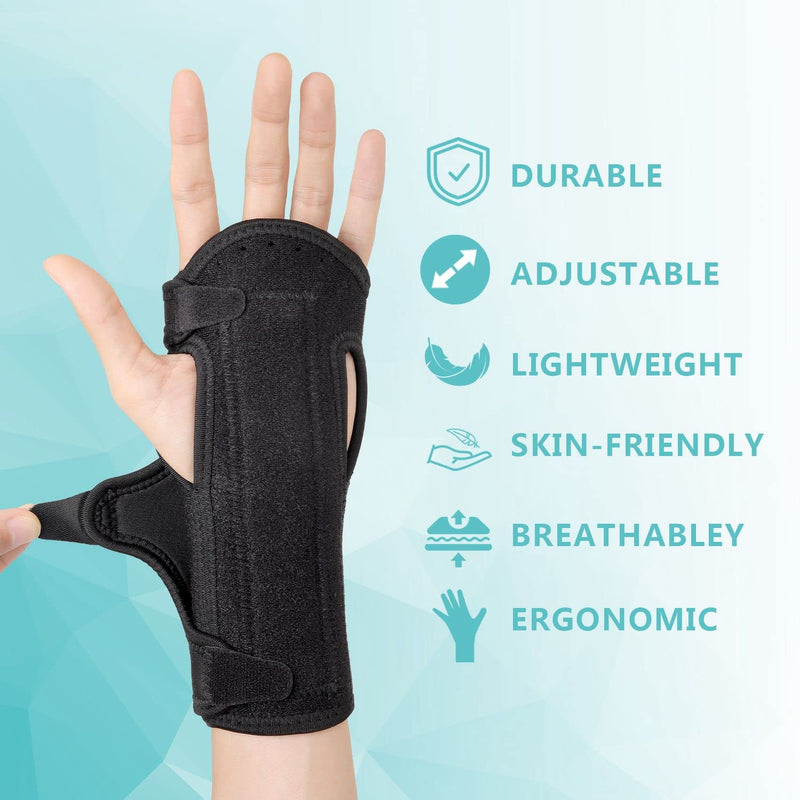[Australia] - Fibee 2 Pack Night Wrist Sleep Support Brace for Carpal Tunnel Adjustable Compression Wrist Splint for Tendonitis Arthritis Sprains Hand Support with Cushioned beads Padded for Pain Relief Pack of Two 