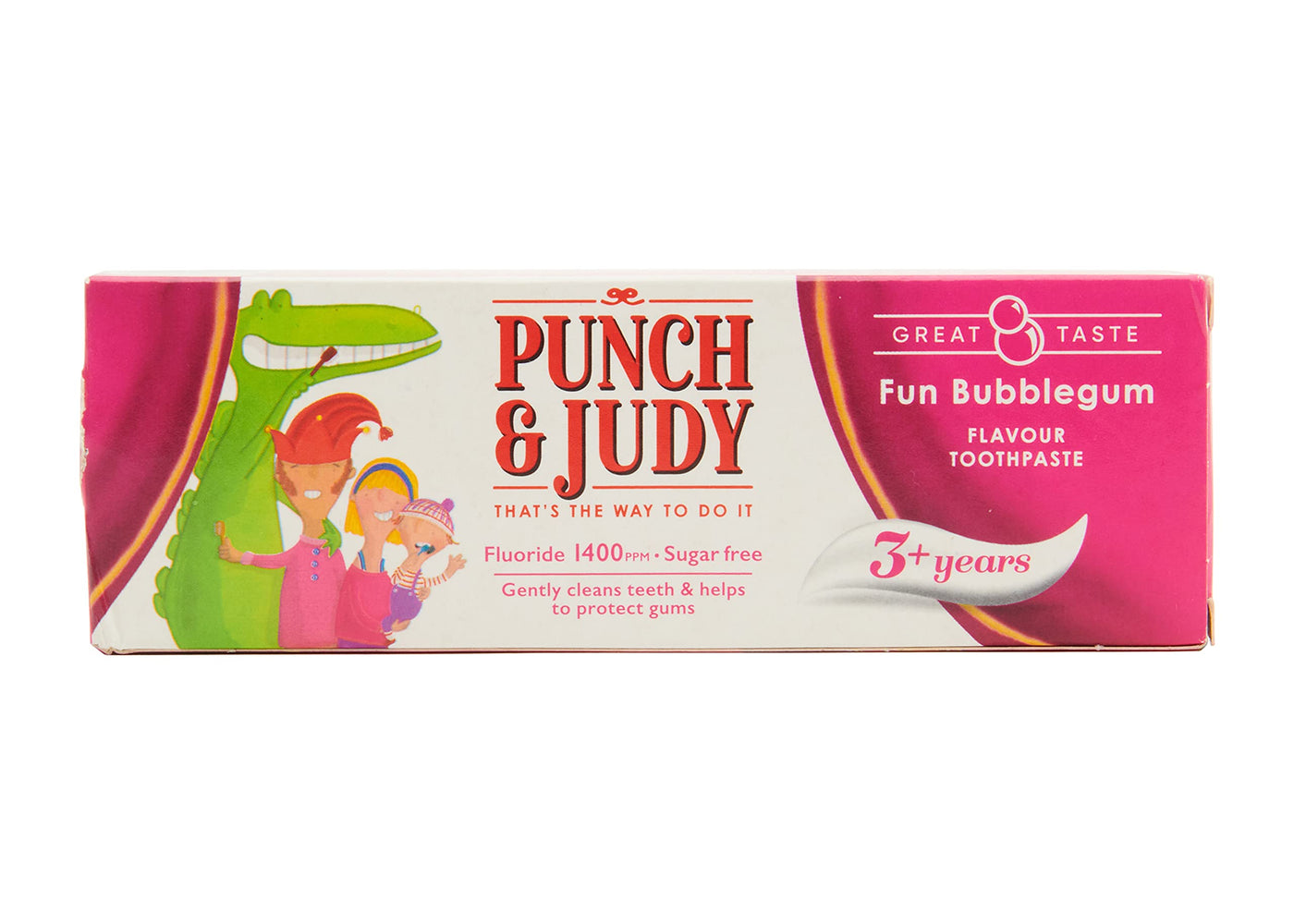 Punch & Judy Kids Toothpaste - Fun Bubblegum Flavour, 3+ Years, Fluoride,  Sugar Free, 50ml (Pack of 1) 79 g (Pack of 1)