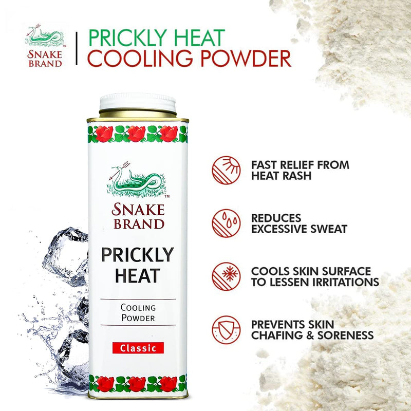 [Australia] - Snake Brand Prickly Heat Original Cooling Powder Classic 280gm 