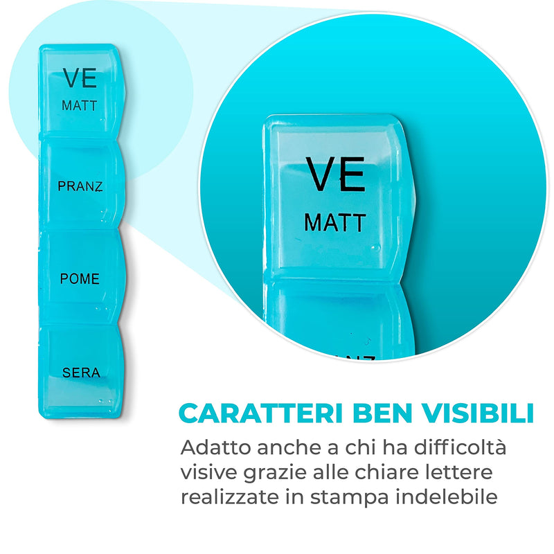 [Australia] - HOUSEVAG® Weekly Pill Box 28 Compartments Pad Holder Weekly Portable Italian Medicine Holder Removable Daily With Pocket Pill Box For Elderly People Certified 