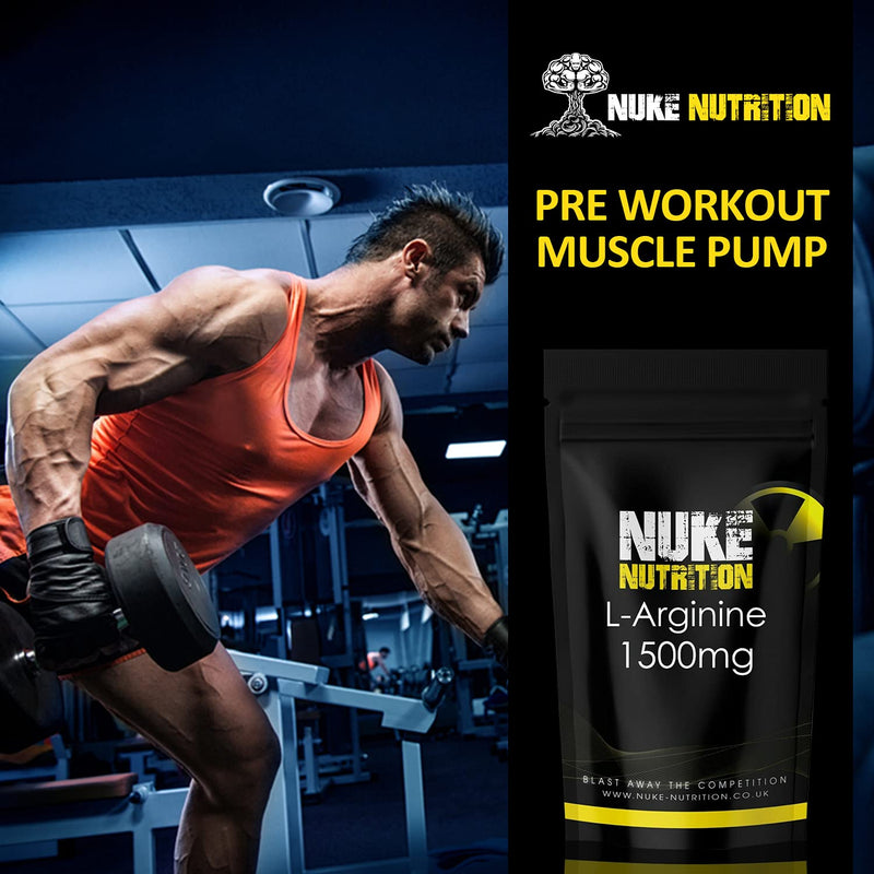 [Australia] - Nuke Nutrition L Arginine Capsules 1500mg - 60 Capsules - Nitric Oxide Supplement for Men & Women to Improve Muscle Strength, Endurance & Mass - Nutritional Pre Workout - Nitric Acid Pills for Energy 60 Count (Pack of 1) 