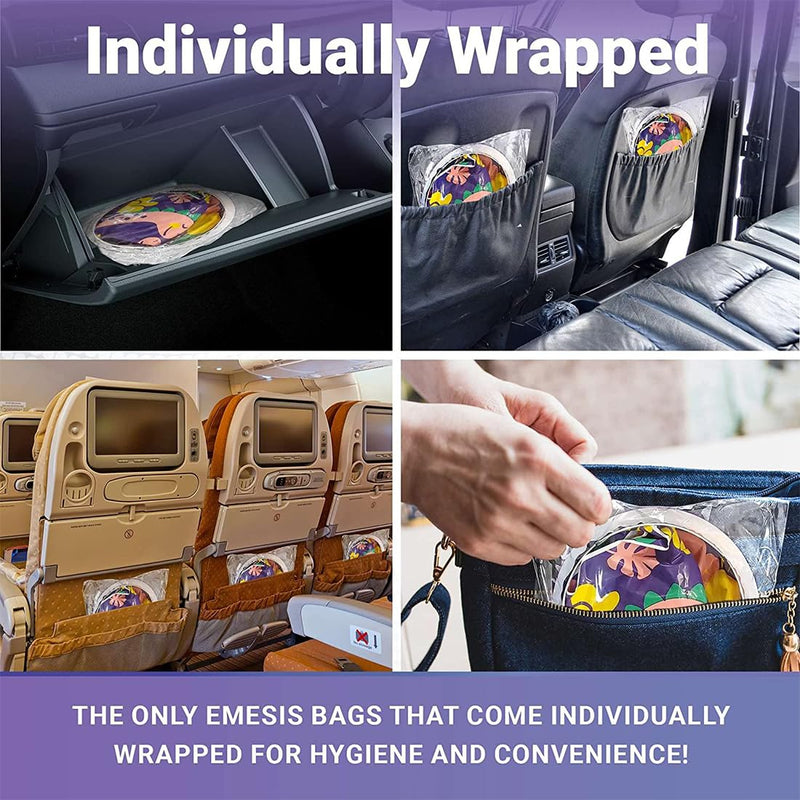 [Australia] - Vomit Bag Disposable Emesis Bag, 16 Pack Motion Sickness Bags Portable Barf Bags 1000ml Nausea Puke Bag with Round Rim for Adult Kids Travel Car Sickness 