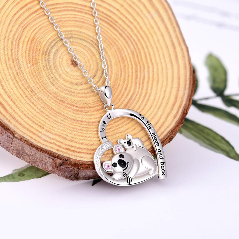 [Australia] - JXJL Mother Daughter Necklace Jewelry Gift Sterling Silver Good Luck Elephant/Wisdom Owl/Koala Bear/Unicorn Pendant Necklace from Son Christmas Birthday Gift for Women Girl Koala's Love 