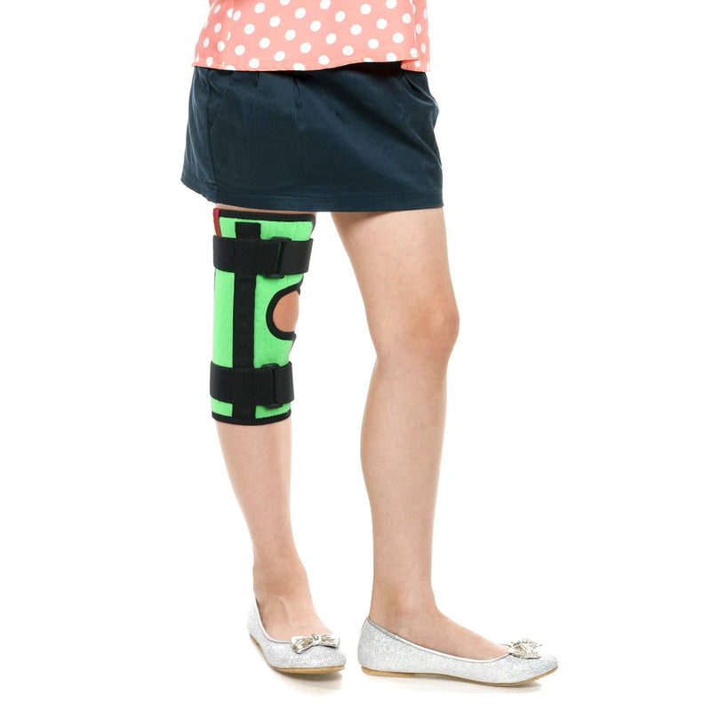 [Australia] - ORTONYX Kids Knee Immobilizer - Breathable and Lightweight - Straight Leg Support - Knee Splint - Height 10 " / ACJB2117GN-1 10 Inch (Pack of 1) Green 