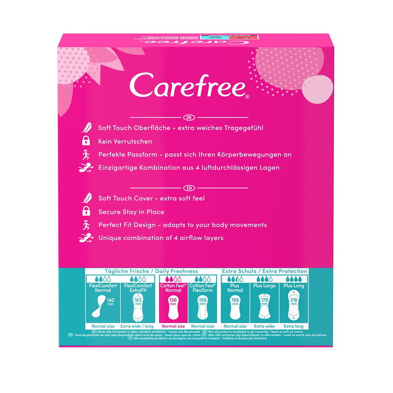 [Australia] - Carefree Pantyliners Cotton Fresh Fragrance Breathable Pantyliners with Cotton Extract (1 x 56 Pads) 