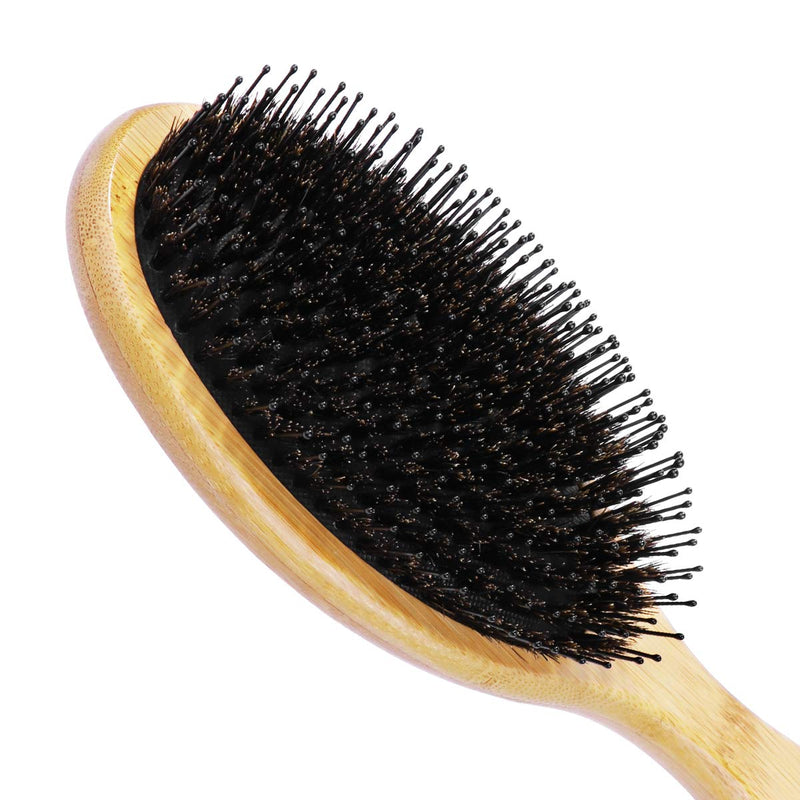[Australia] - Frcolor Natural Boar Bristle Hair Brush Set for Men and Women Bamboo Paddle Hair Brush Suitable for All Hair Types and Length, Included Wood As Shown 