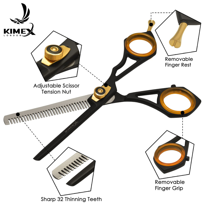 [Australia] - KIMEX LONDON Professional Hairdressing Scissors Set -Thinning Scissor - Japanese Barber Scissors - Stainless Steel Hair Scissors ‚Äì Hairdressing Scissors UK - Comb - Leather Cover - 6.5 in. 