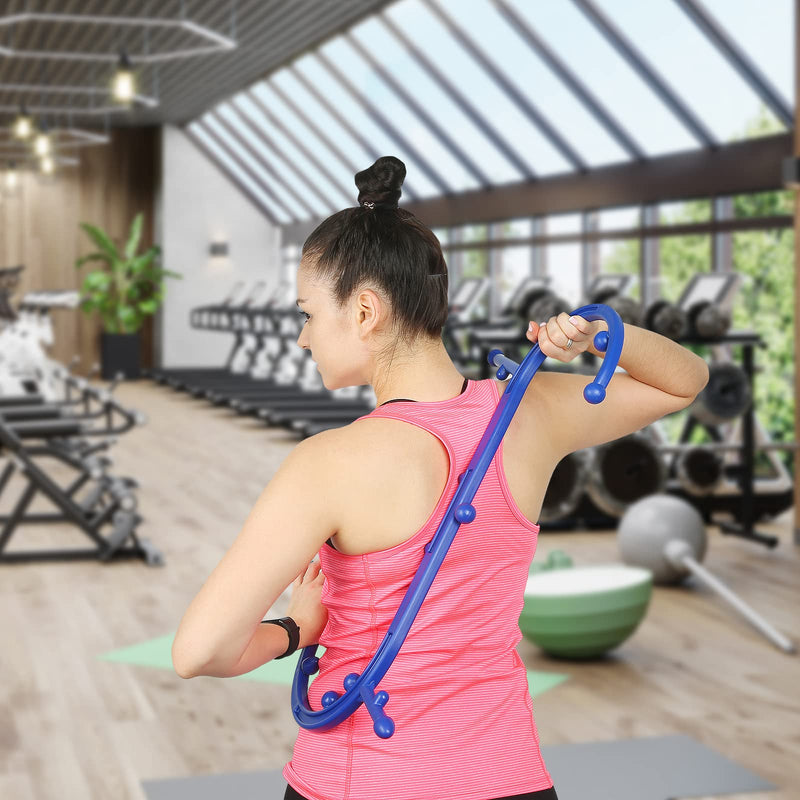 [Australia] - Trigger Point Massager,Therapy Cozy Massage Tool for Self Lower Back Massage, Neck Massage, Shoulder Massage, Myofascial Release - Deep Muscle Self Massage Hook (Blue) 