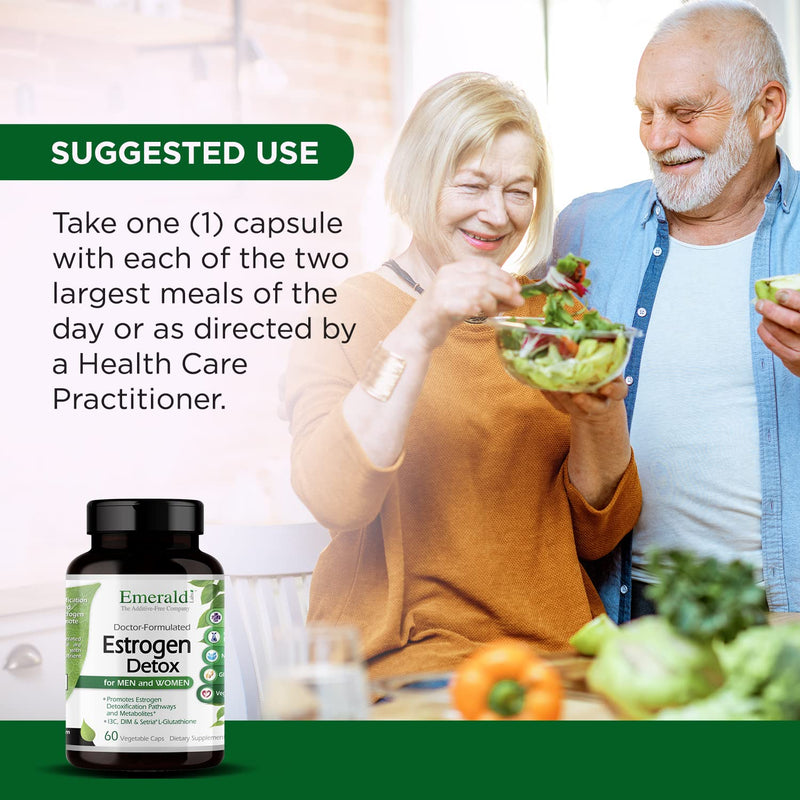 [Australia] - Emerald Labs Estrogen Detox - with I3C, DIM, and Setria L-Glutathione for Hormone Balance Support - 60 Vegetable Capsules 