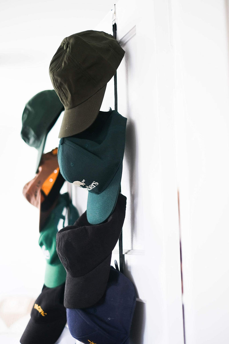 [Australia] - Cap Rack 2 Pack - Holds up to 16 Caps for Baseball Hats, Ball Caps - Best Over Door Closet Organizer for Men, Boy or Women Hat Collections - Display Racks With Clips, Perfect Holder and Storage Pack of 2 