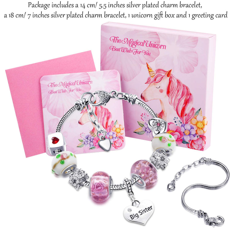 [Australia] - Big Sis Shiny Crystal Charm Bracelet Bangle Jewelry Wristband with Gift Box Set for Lady Flower Rhinestone 