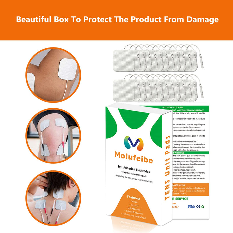 [Australia] - 24PCS TENS Unit Replacement Pads 2X2, Reusable Tens Pads, Replacement Electrode Patches Compatible with AUVON TENS, TENS 7000, HealthmateForever TENS 24 Pieces Set 