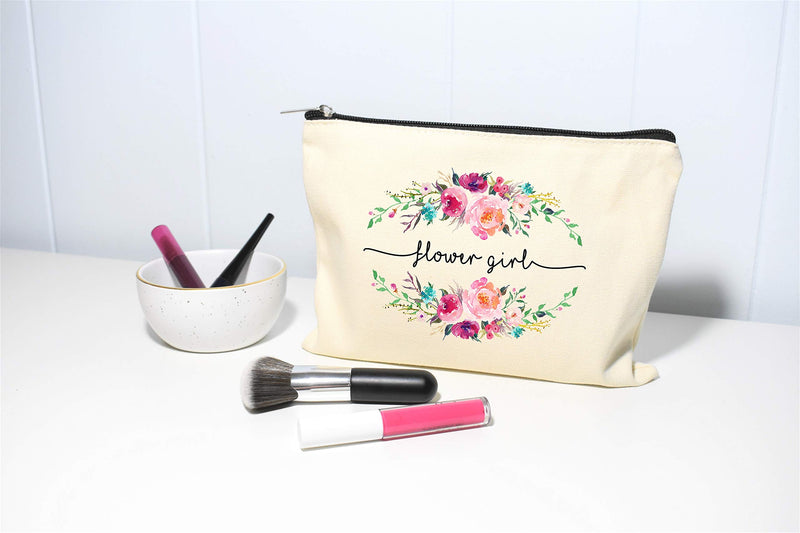 [Australia] - Flower Girl Makeup Bag, Flower Girl Gift, Bridal Party Favor, Cosmetic Pouch, Wedding Party Gift, Gift from Bride 