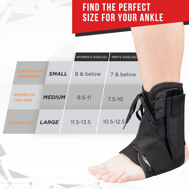 [Australia] - Lace Up Ankle Brace for Women, 2022 New Upgraded Ankle Stabilizer Brace with Adjustable Ankle Wrap, Ankle Support for Men, Sprained Ankle, Injury Recovery, Achilles Tendonitis (Small) Small 