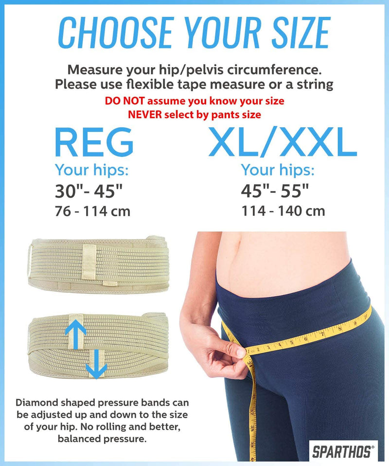 [Australia] - Sparthos Sacroiliac Si Hip Belt [Size Regular - Beige] + Sparthos Ice Packs for Injuries [Size Large + Cover] 