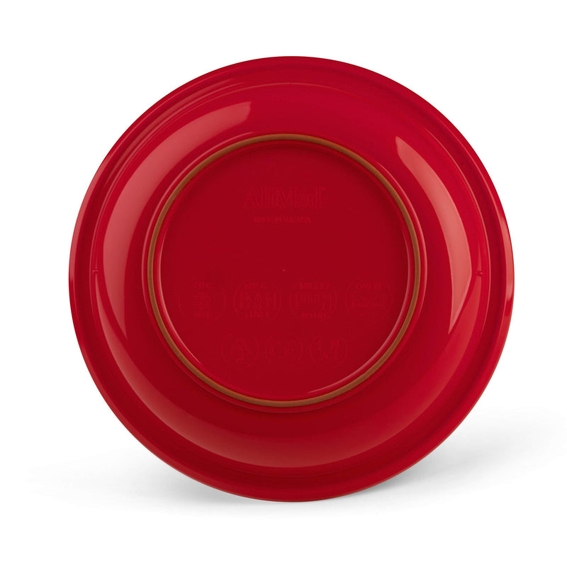 [Australia] - Providence Spillproof 9" Scoop Plate High-Low Adaptive Bowl - 2-Pack - Dish for Disabled, Handicapped, and Elderly Adults with Special Needs from Parkinsons, Dementia, Stroke or Tremors - PSC 996 2 Piece Set 1 Red - 1 White 