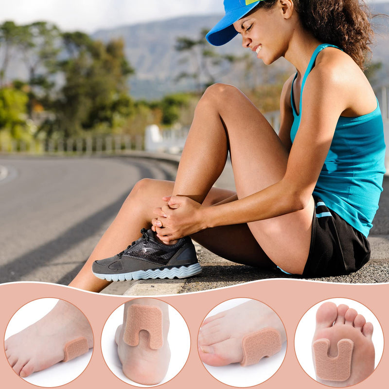 [Australia] - PAGOW 24pcs U-Shaped Felt Callus Pads, Self-Adhesive Foam Foot Cushion Pad for Pain Relief, Protect Calluses from Rubbing on Shoes Forefoot for Men and Women (1/4 Inch Thick, 12 Pair, Skin Color) 