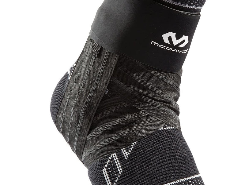 [Australia] - McDavid Elite Engineered Elastic Ankle Brace with Figure 6 Strap & Stays Black Medium 