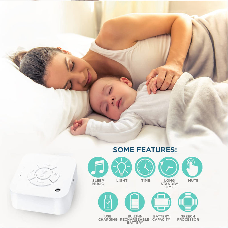 [Australia] - SonTech - White Noise Sound Machine - 10 Natural Soothing Sound Tracks Home, Office, Travel, Baby – Multiple Timer Settings - Battery or Adapter Charging Options 