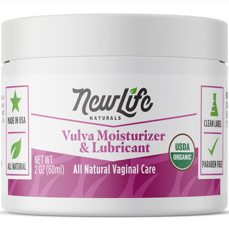 [Australia] - NewLife Naturals USDA Certified Organic Vulva Balm Cream Vaginal Moisturizer Menopause Support - Itching Dryness Irritation - Estrogen Free Intimate Feminine Care - 2 Oz 