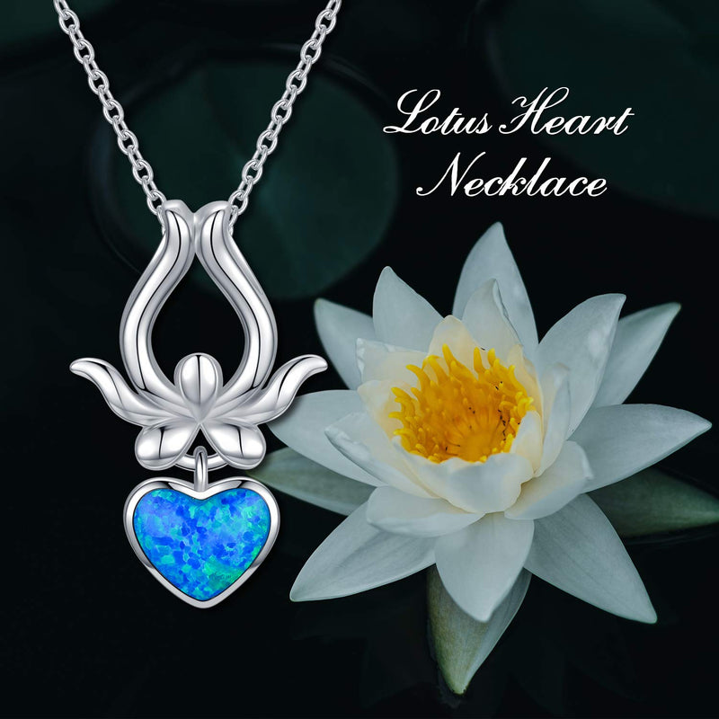 [Australia] - POPKIMI Flower Necklace 925 Sterling Silver Leaf Lotus Rose Flower Necklace for Women Birthday Gifts for Girls Lotus Flower 