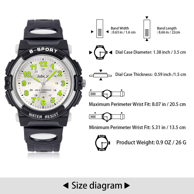 [Australia] - Kids Watch Analog, Child Quartz Wristwatch with for Kids Boys Girls Waterproof Time Teach Watches Rubber Band Analog Quartz Children Sport Outdoor Boys Kids Wrist Watches Black 