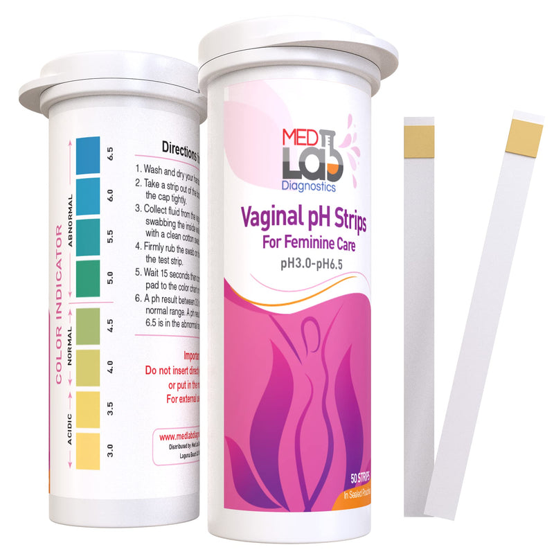 [Australia] - Vaginal ph Test Strips for Women(50 cnt). BV Bacterial Vaginosis and Yeast Infection Test Strips. Feminine pH Test for Vaginal Health, Acidity, and Alkalinity. Strips in Sealed Pouches 