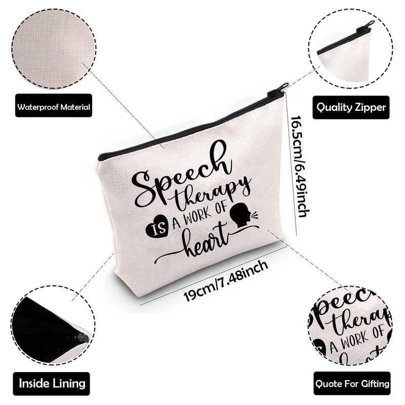 [Australia] - BAUNA Speech Therapy Survival Kit SLP Appreciation Gift Speech Therapy is a Work of Heart Cosmetic Bag SLP Graduation Gift (SLP Heart) Slp Heart 