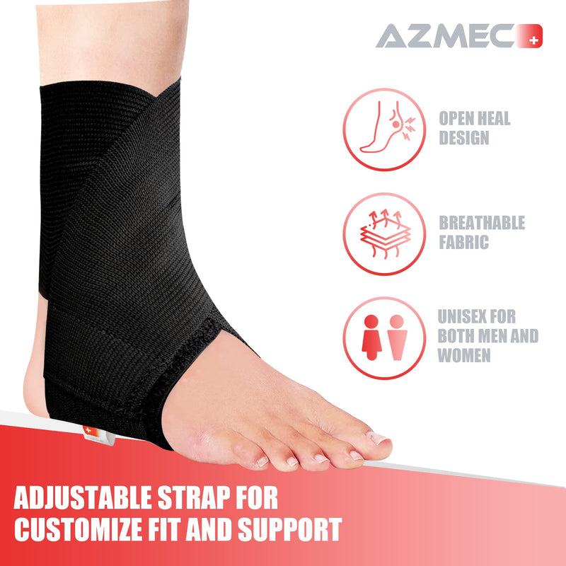 [Australia] - AZMEC Ankle Brace for Sprained Ankle – Adjustable Ankle Wrap for Sprains, Strains, Inflammation, Swelling, Pain, Ankle Braces for Women and Men - (Small) Small 
