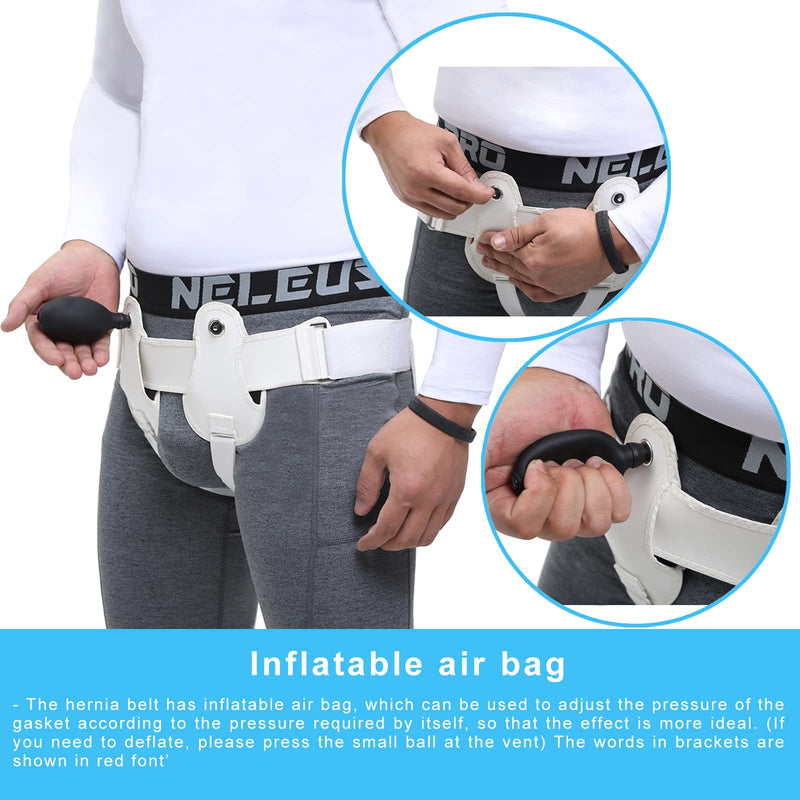 [Australia] - YongZan Inflated hernia belt, Inguinal Hernia Belt for Men and Women, Hernia Support Truss for Single/Double, Adjustable Waist Strap with a Waterdrop Shape Removable Cushion, Comfortable Materital. (M) Inflated hernia belt M 