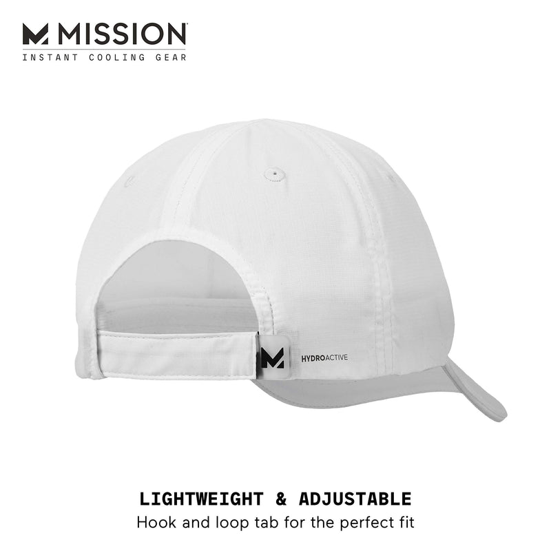 [Australia] - MISSION Cooling Performance Hat- Unisex Baseball Cap, Cools When Wet White 