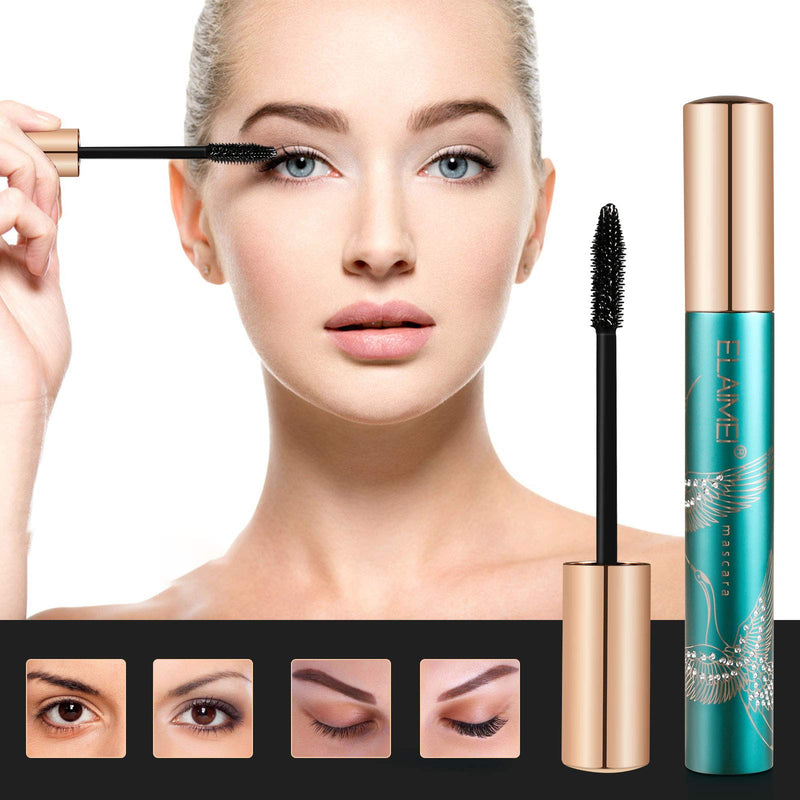 [Australia] - Mascara Black Volume and Length, Waterproof Mascara Smudge-Proof 4D Silk Fiber, Thickening Lengthening Mascaras No Clumping Lasting All Day (peacock) Blue 