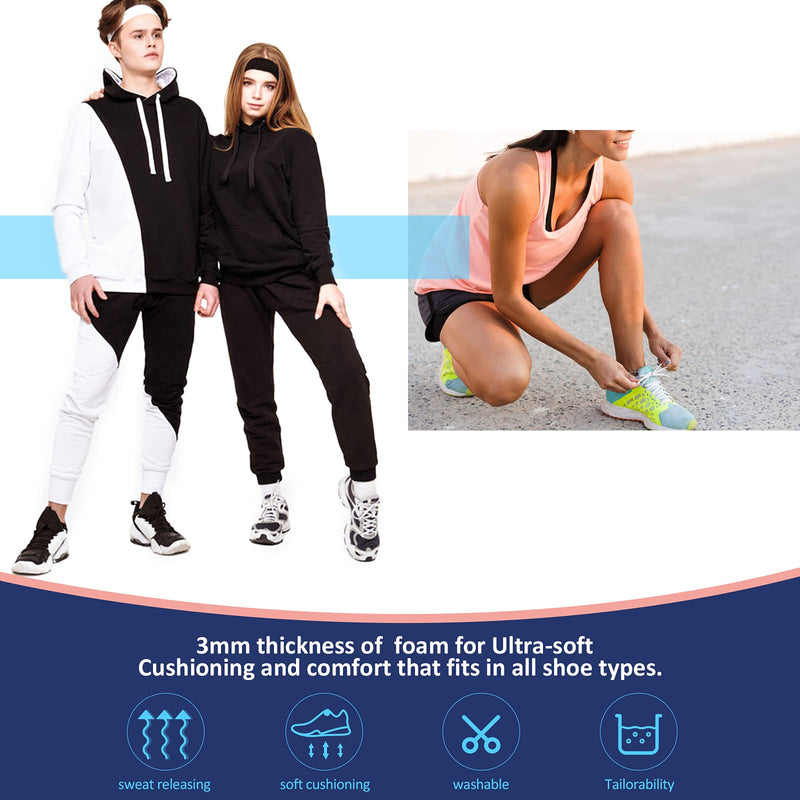 [Australia] - 6 Pairs Shoe Insoles Women Thin Breathable Shoe Pads Inserts Ultra Soft Cushioning Walking Comfort Double Layer Latex Foam Insoles with Holes Fit in Any Shoe Unisex, Men 7-11 Woman 2-8 (Simple Colors) Simple Colors 
