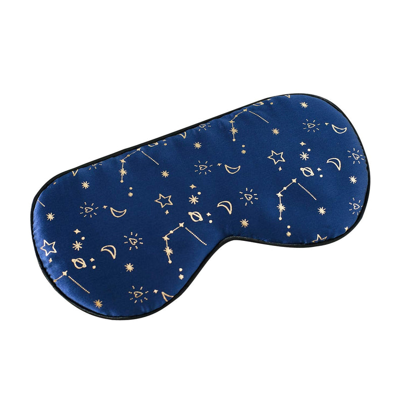 [Australia] - Silk Sleep mask with Adjustable Strap,Comfortable and Super Soft Eye mask Ultimate Sleeping aid Golden starrysky Blue Goldskyblue 
