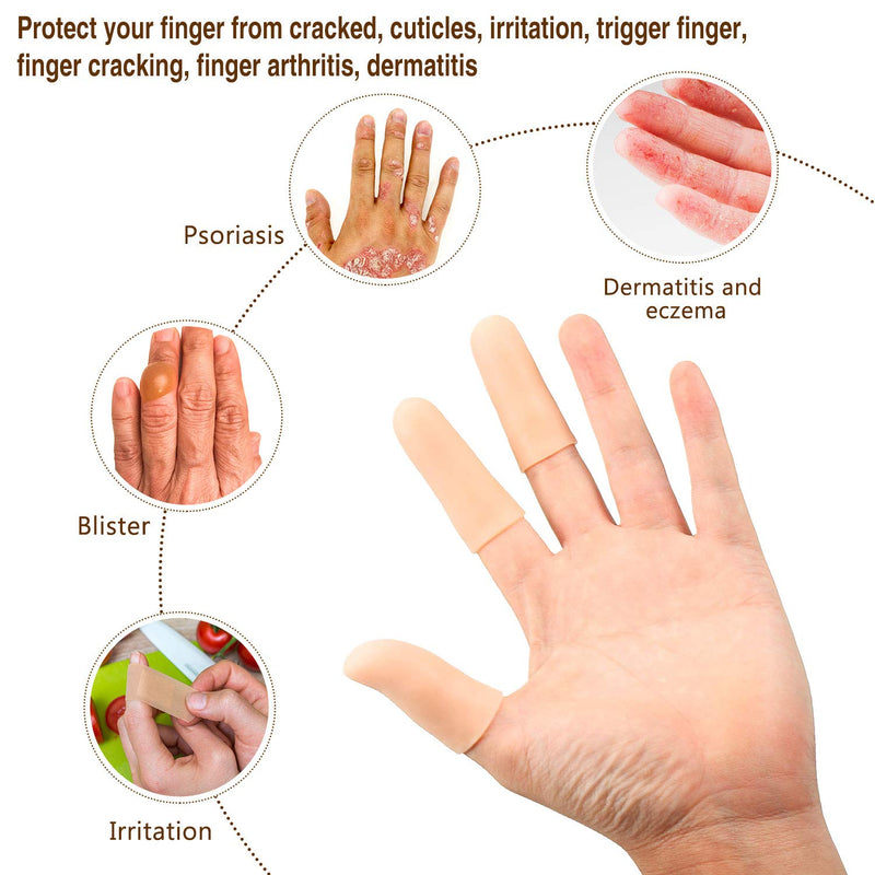 [Australia] - 30 Pieces Gel Finger Protector Finger Cots Silicone Finger Cover Cap Gel Finger Sleeves Finger Support for Finger Cracking, Finger Trigger (Apricot) Apricot 