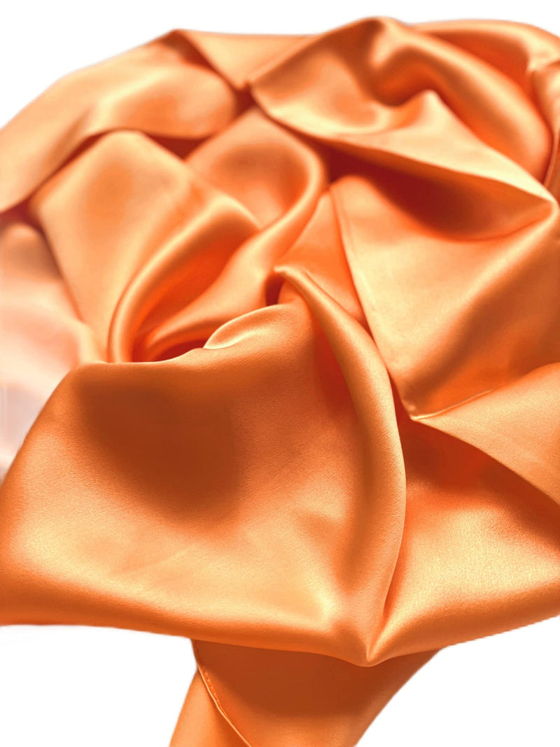 [Australia] - Prettystern - 200 x 70 cm plain crepe satin heavy silk long silk scarf in uni color - color selection 78.7" X 27.6" Orange 