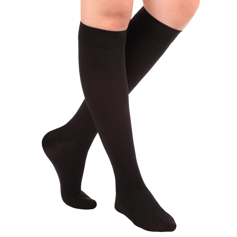[Australia] - Medical Compression Stockings 2XL Made in USA 20-30mmHg - Opaque Knee-Hi - Closed Toe - Compression Socks For Women Circulation Compression Stockings Men - Black XX-Large 