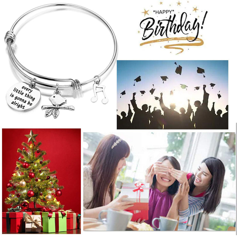 [Australia] - Every Little Thing is Gonna be Alright Three Little Birds Keychain Inspirational Gifts Bracelet 