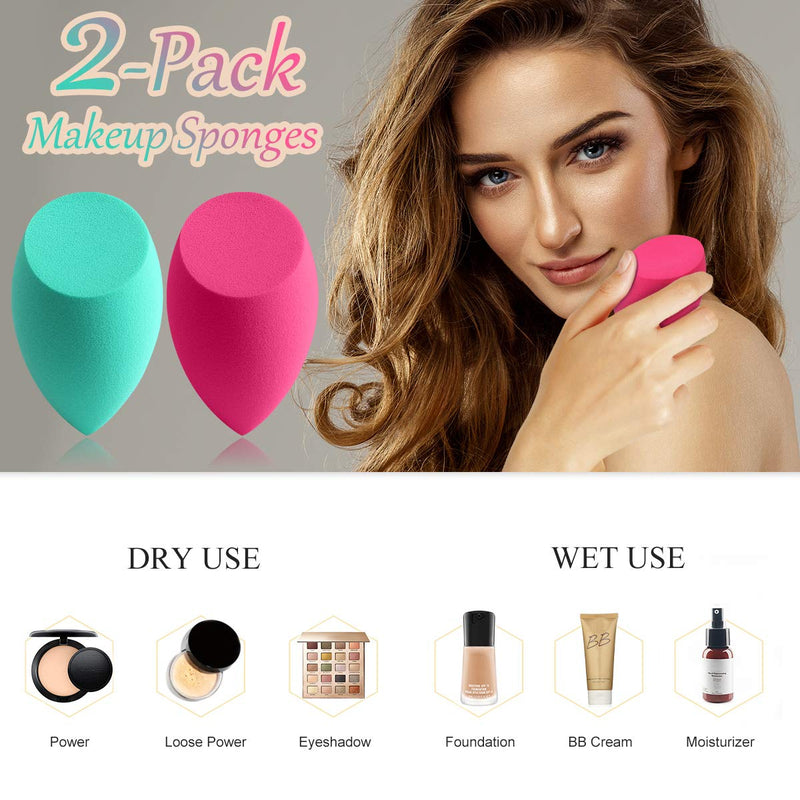 [Australia] - Makeup Sponge Beauty Sponge Blending Sponge Foundation Sponge (2-Pack) 2-Pack 